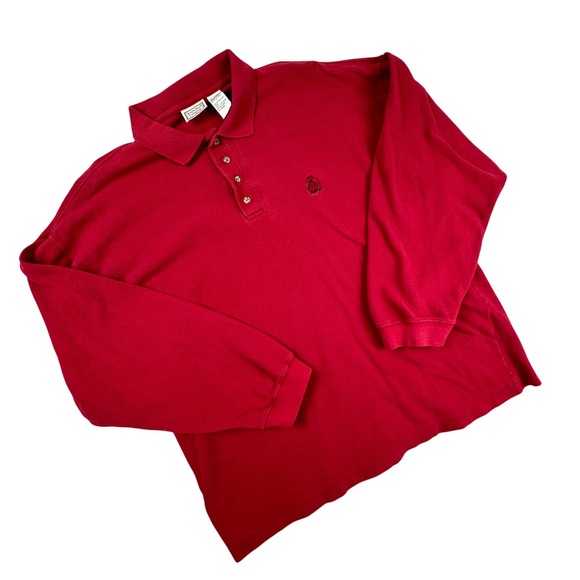 Bugle Boy Company Other - Vintage Bugle Boy Company Mens Red Long Sleeve Polo Shirt Embroidered Logo Y2K L